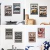 Retro Racing Decal Wall Poster for Home and Living Room