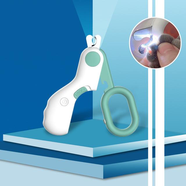 Профессиональные светодиодные кусачки для когтей домашних животных JUEipper со светом для маленьких собак и кошек, безопасный инструмент для стрижки