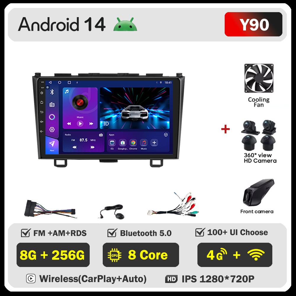 Для Honda CR-V 3 RE CRV 2007-2011 Автомобильный мультимедийный видеоплеер Android Auto Car Radio Сенсорный экран GPS-навигация Mirror Link