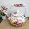 Enamel Tea Kettle 2.5L Teapot Floral Pot Coffee for Restaurant Home Kitchen