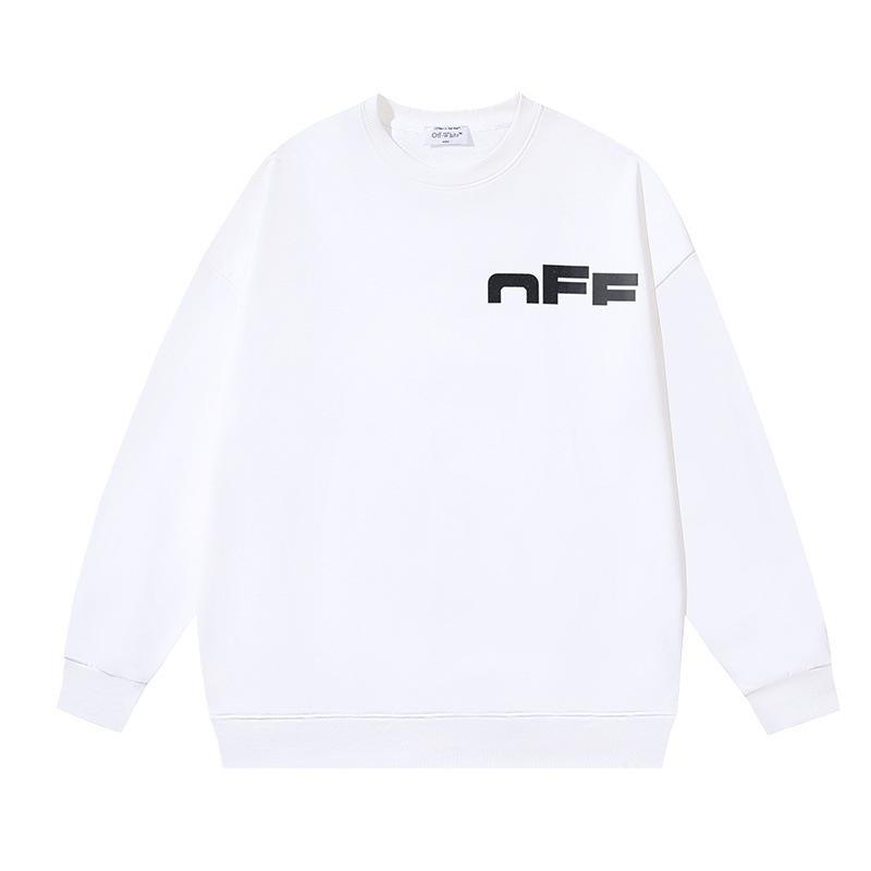 Off-White 2026 Autumn and Winter New Incomplete Letter Printed Pattern Men's and Women's Round Neck Hoodie