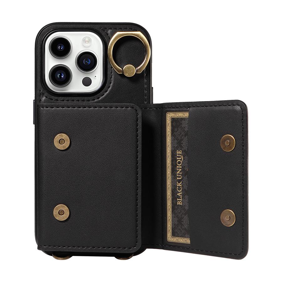 Роскошный кожаный чехол через плечо с металлическим кольцом для Samsung Galaxy A52 A72 A22 A32 A73, женский держатель с отделениями для карт, чехол для телефона Samsung S24 S23 S222 Plus