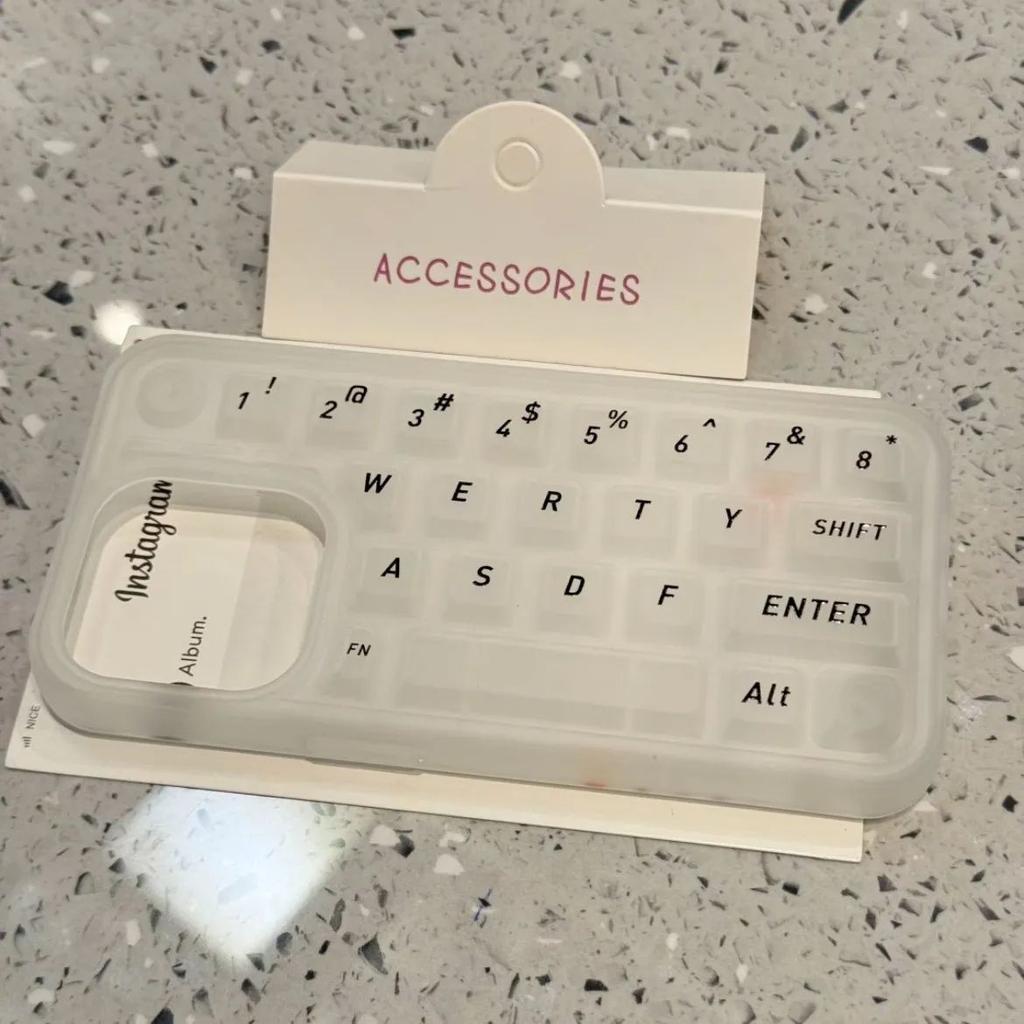 Белый фон буквы Снять стресс клавиатура Чехол для телефона Для iPhone 16 15 Pro Max 14 11 13 12 XR 8 7 Plus XS MAX Чехол