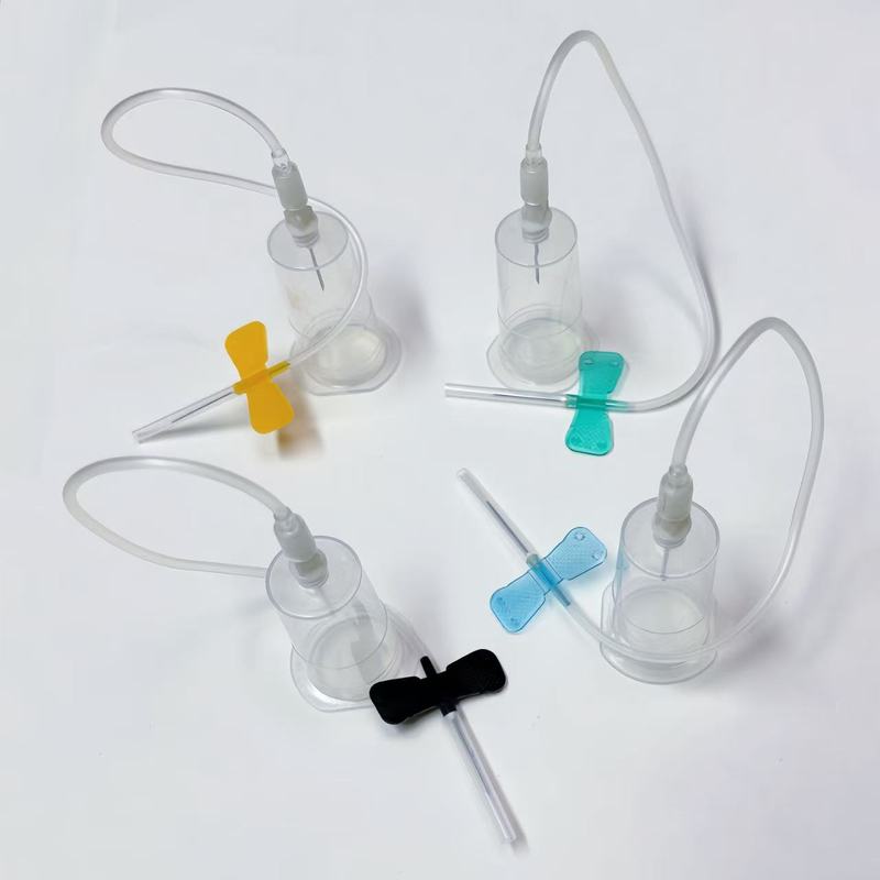 100/batch Pet Safety Blood Collection Set, Disposable Butterfly Wing Needle+Plastic Vacuum Needle Holder For Veterinary Use