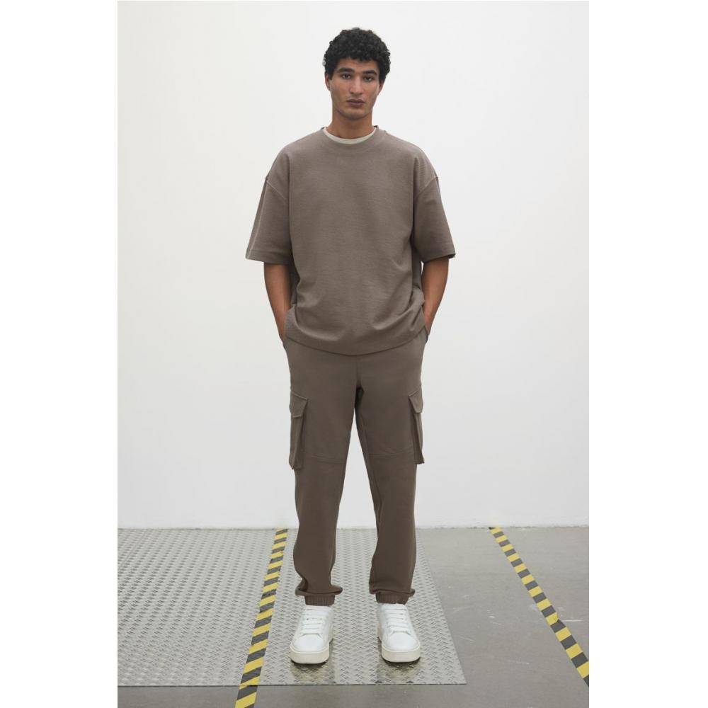 Рубашка HMT свободного покроя, темно-бежевого цвета