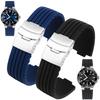22x11 мм 24x12 мм выпуклый конец Силиконовый ремешок для часов Для Oris Aquis 7330 7740 Ремешок для часов Дайвинг Мягкая резина Мужской браслет