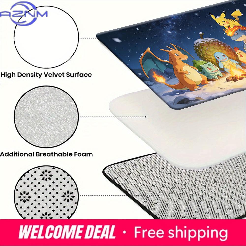 Pokémon Winter Campfire Gathering Print Non-Slip Soft Doormat for Home Decor