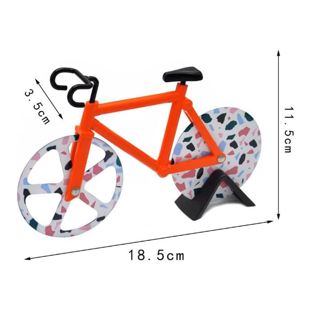 Creative Bicycle Shape Pizza Cutter, Stainless Steel Wheel, Rose Gold Finish, 1 Piece, Dough Divider, Biscuit Cutter