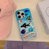 Корейский Ins Волнистая Текстура Аквариум Милые Рыбки Чехол для iPhone 17 16 15 14 13 11 Pro Max Plus Задняя Крышка Телефона для 12 Pro Max
