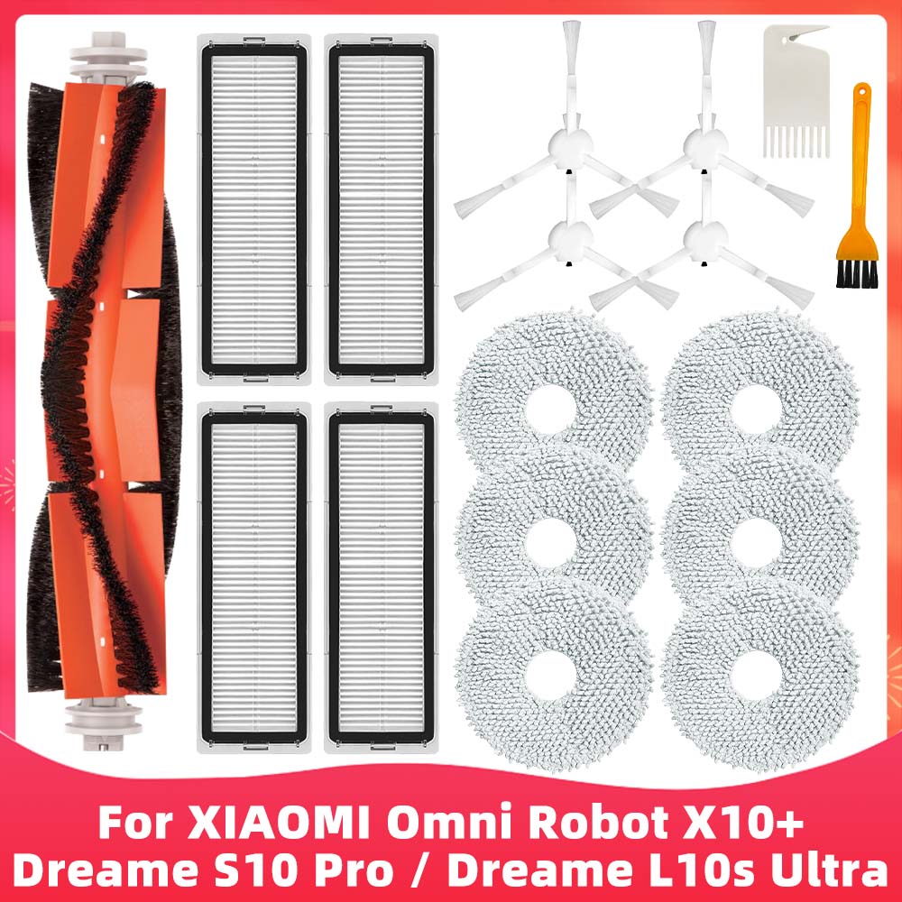 Подходит для ( Xiaomi Mijia Omni Robot X10+ / Dreame S10 Pro / Dreame L10s Ultra SE ) Щетка Фильтр Швабра Пылесборник Аксессуар