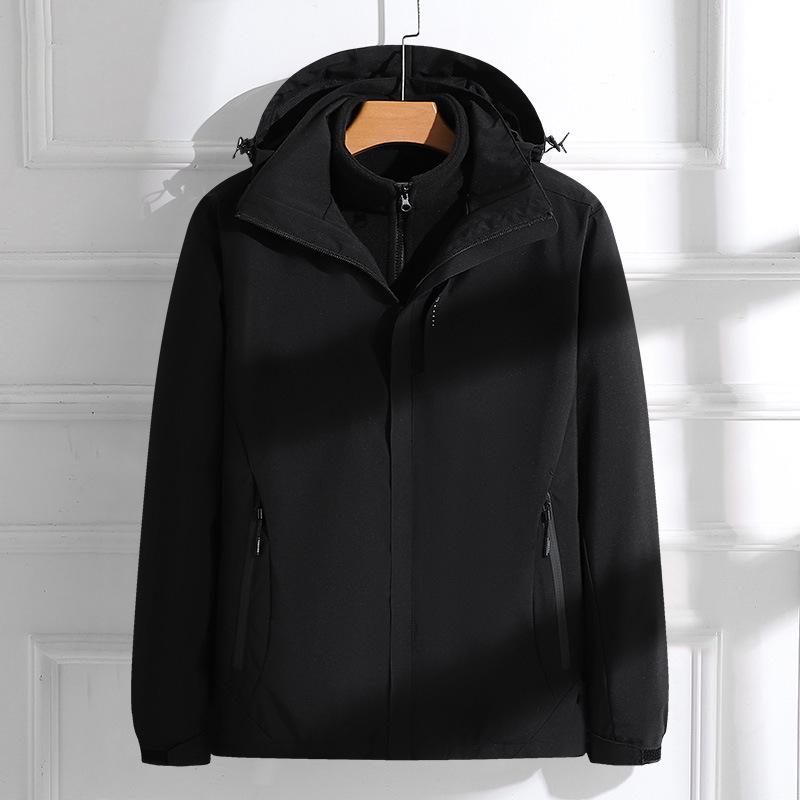 Couples' 3-in-1 Detachable Coat: Fleece-Lined, Windproof, Waterproof for Autumn/Winter Outdoor Adventures