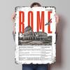 Рим Город Путешествия Жестяной Плакат Индивидуальное Настенное Искусство Винтажные Ретро Металлические Вывески для Современного Домашнего Декора Роскошная Кофейня Комната