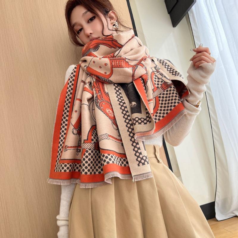 Роскошный высококачественный жаккардовый шарф из имитации кашемира, женский зимний новый универсальный шаль, ветрозащитный и теплый толстый шарф