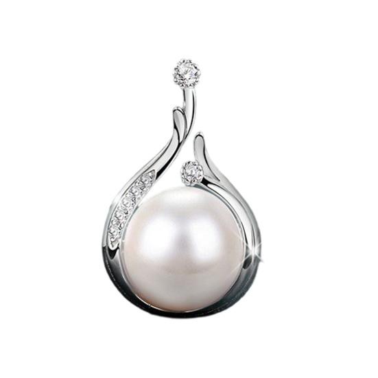 Necklace Pendant Water Drop-shaped Faux Pearl Jewelry Shining Cubic Zirconia Pendant Clavicle