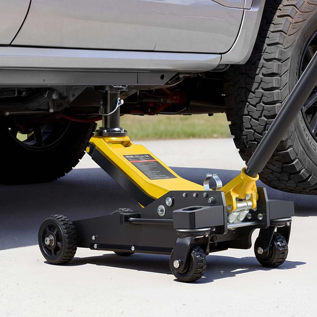 VEVOR Floor Jack, 3 Ton Capacity, Aluminum & Steel Racing Floor Jack with Dual Pistons Quick Lift Pump & Extension Post