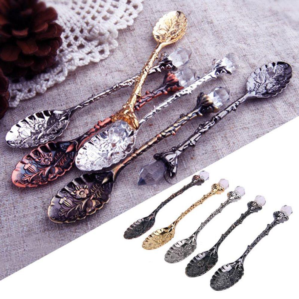 Vintage Crystal Head Flatware Tea Ice Cream Dessert Dining Bar Kitchen Scoops Accessories