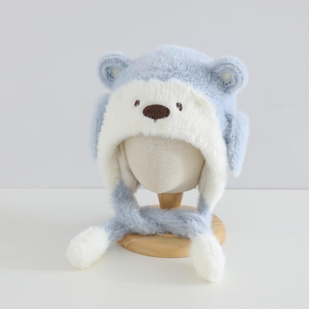 Thick Moving Ear Earflap Hat Squeaky Design Plush Winter Hat Fun Cartoon Animal Hat  Aged 4-7 Years