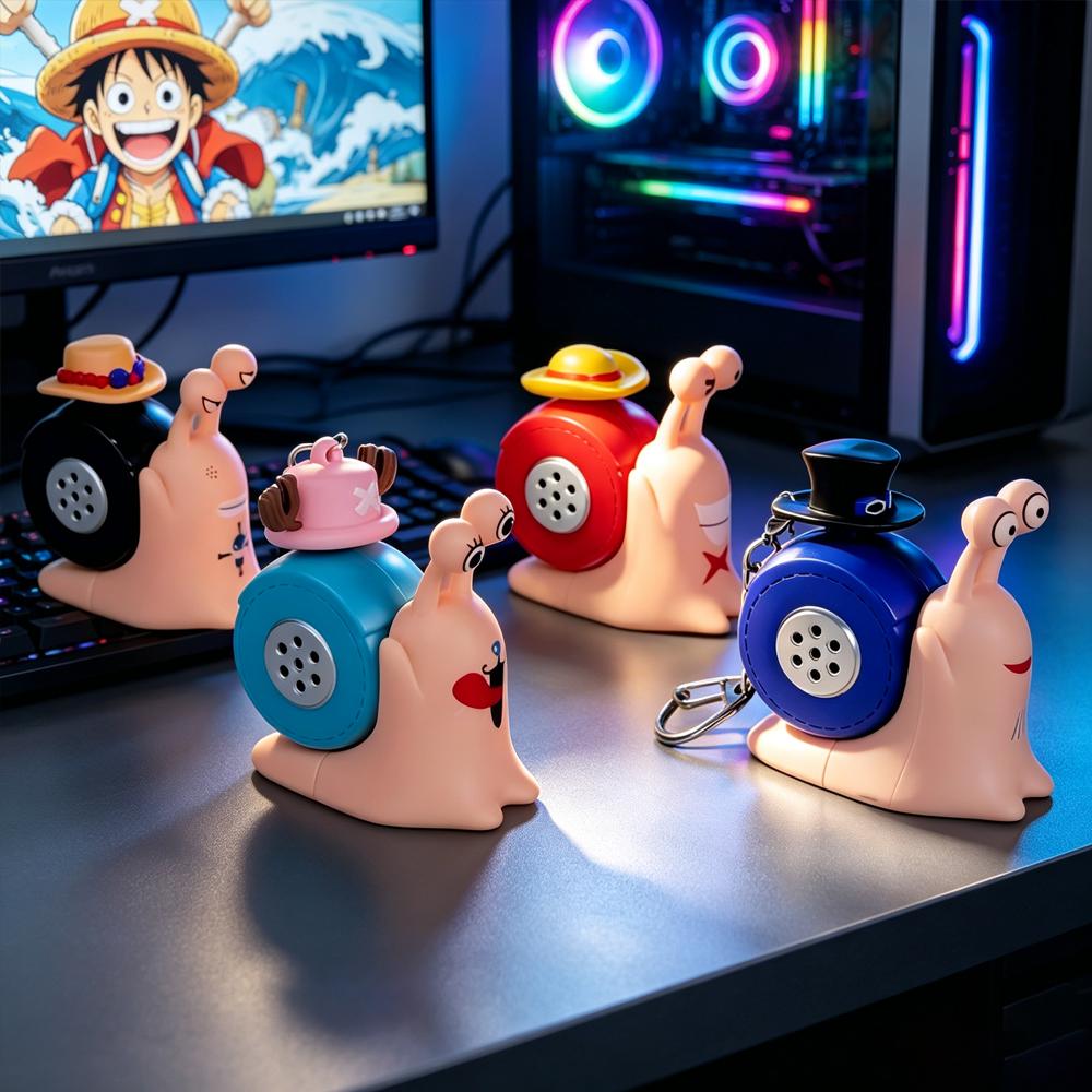 Брелок для записи 'One Piece', Милые фигурки Луффи, Эйса, Чоппера, Перезаряжаемая игрушка с воспроизведением голоса, Модный подарок для детей, Настольные украшения