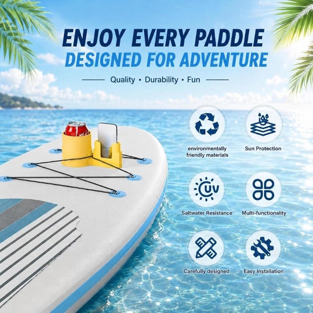 Plastic Paddle Board Cup Holder Storing Function Paddle Board Storage Accessory Water Activities