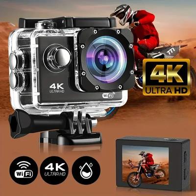 Экшн-камера Ultra HD с функцией записи видео, водонепроницаемая камера, спортивная камера, 4K, 30 кадров в секунду, WiFi, 2,0 дюйма, 170D, шлем, подводная съемка
