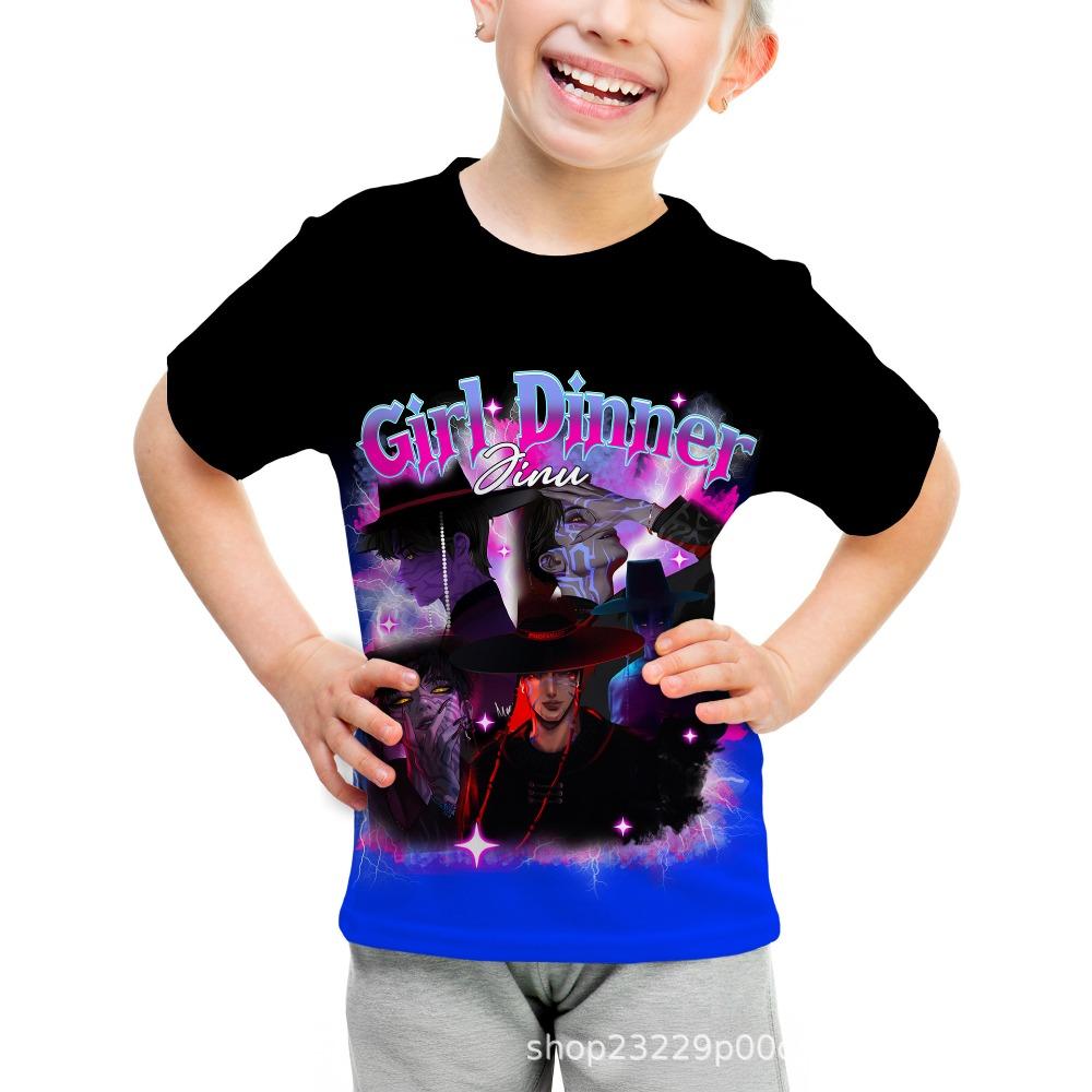 Children's casual short-sleeved T-shirt k-pop witch hunter group pattern 3D printed children's short-sleeved T-shirt