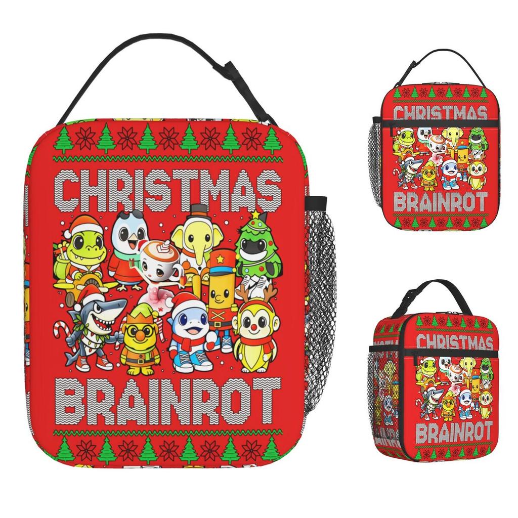 Italian Brainrot Meme Lunch Bag Casual Lunch Box Office Convenient Thermal Tote Handbags For Unisex Oxford Designer Cooler Bag