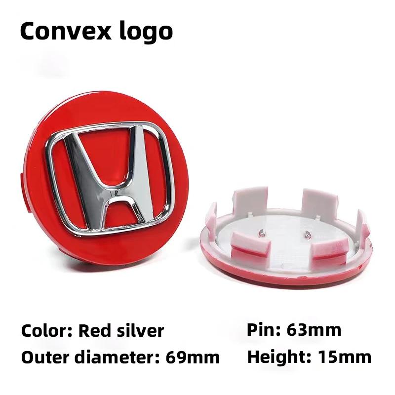 4Pcs Car Logo Wheel Hub Center Caps Decoration Accessories For Honda Fit Jazz GK5 Civic Type-R CRV Pilot Accord Insight Spirior