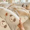 Thickened Milk Fleece Quilt Cover Single Piece Coral Fleece Quilt Cover Four-Piece Set Double-Sided Flannel Fleece
