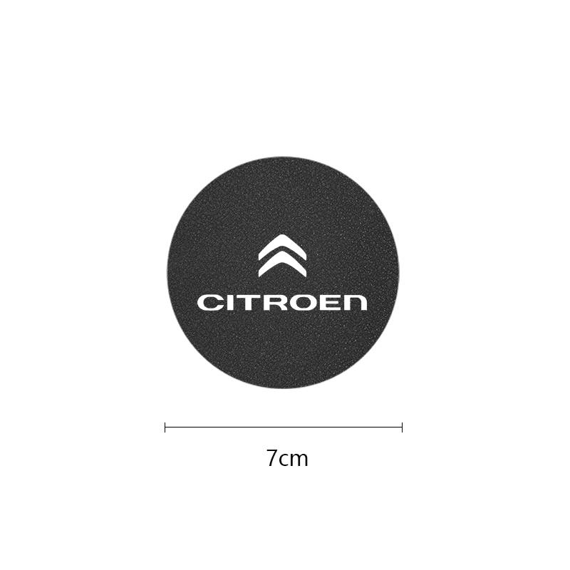AOU4 2Pcs Car Coasters Leather Water Cup Holder Mat For Citroen C4 C3 C2 Xsara Picasso Car Interior Anti Slip Water Cup Pad Keychain