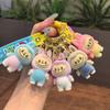 Cross Border Cartoon Plush Fabric Keychain Pendant Labubu Backpack Ornament Cute 3D Doll Keychain