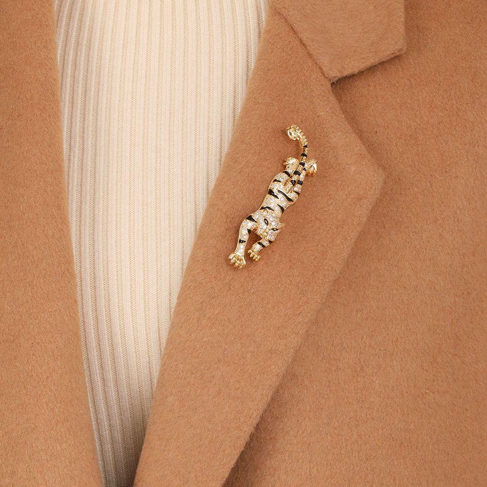 Party Clothes Decoration Animal Fashion Jewelry Korean Style Pin Tiger Brooches Enamel Badges