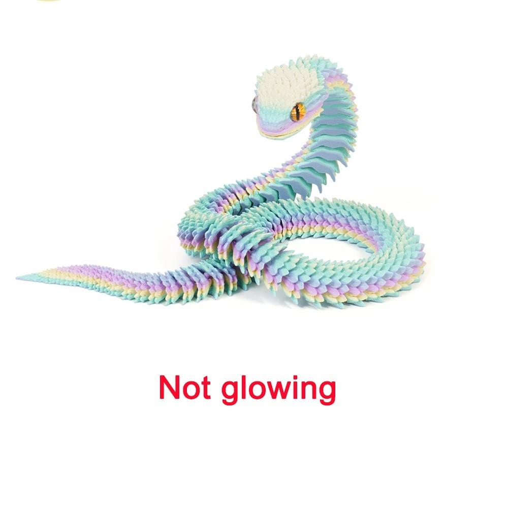 30 см 3D-печатная змея, светящаяся подвижная фигурка-симуляция змеи, многоцветная 3D-печатная модель, орнамент в виде змеи, креативный домашний офис, декор рабочего стола