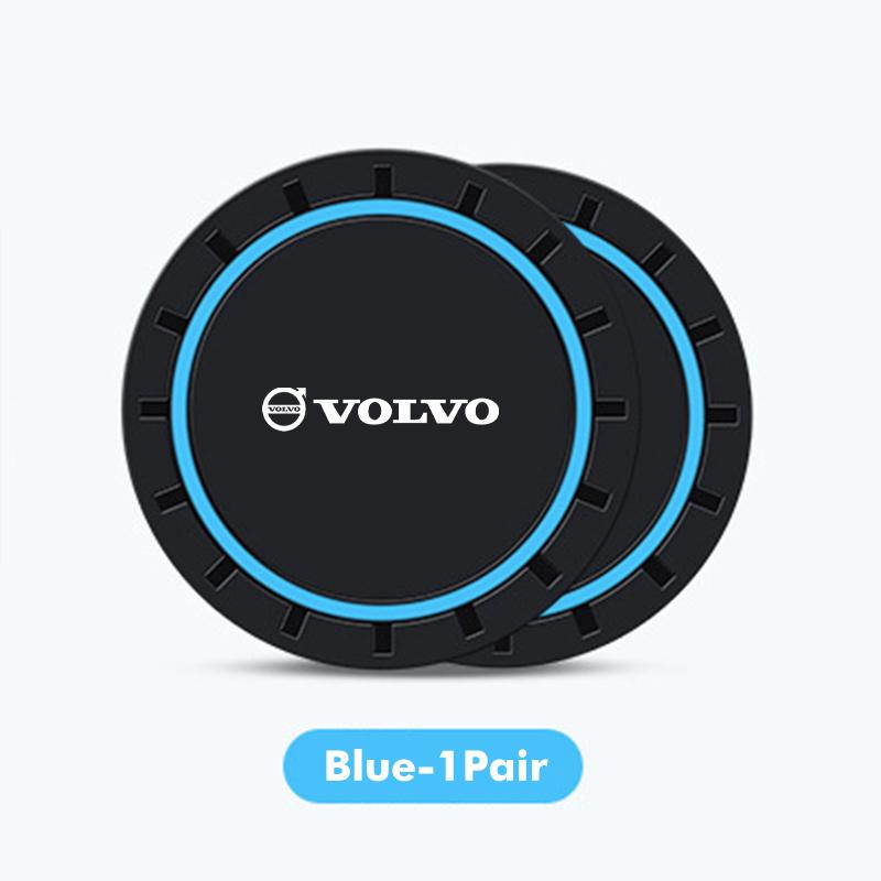 For Volvo 2pcs Suede Car Coaster Water Cup Drink Holder Anti-Slip Pad XC90 V90 V60 XC60 S80 S60 S90 C40 XC40 V70 XC70