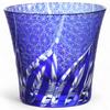 Mizukage Kiriko Glass Ranbori Komon Bishou Current Model J-kitchens Cup, 94xH85mm, 240cc, (Small Pattern), Blue, (Artisan)