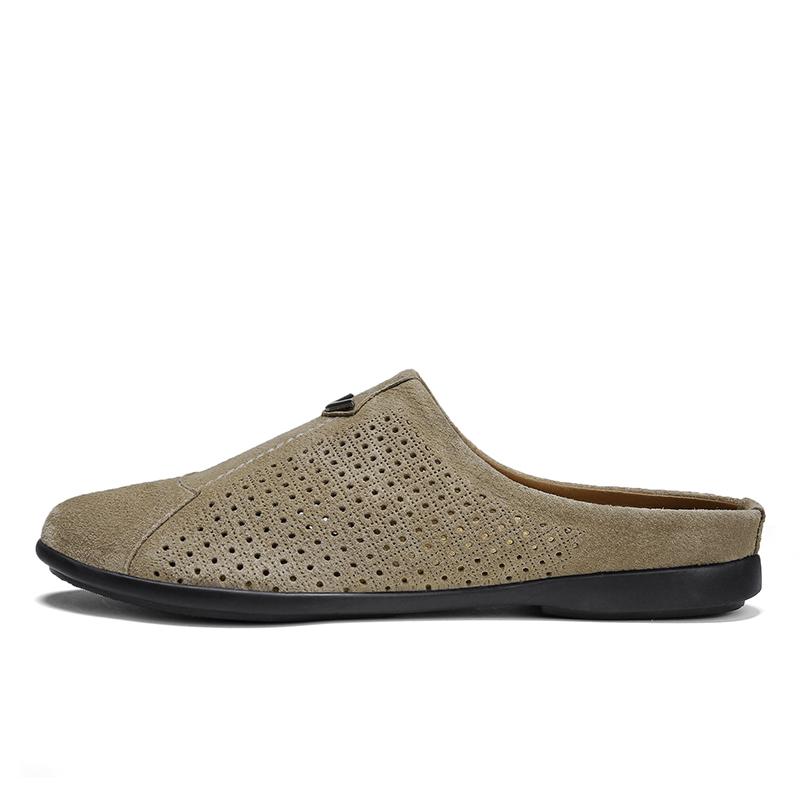 Мужские кожаные тапочки, уличные лоферы