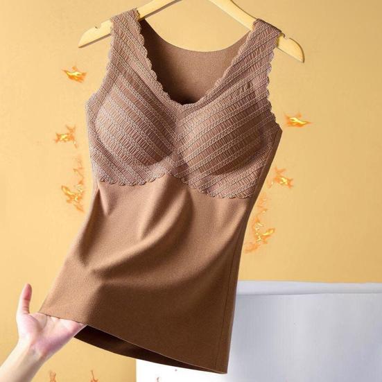 Жилет с V-образным вырезом без рукавов с нагрудными вкладышами, нижнее белье, жилет, бесшовный, бархатная подкладка