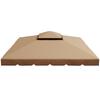 Replacement Roof, for 3 x 3 m Gazebo, Double Roof, 8 Drainage Holes, Khaki