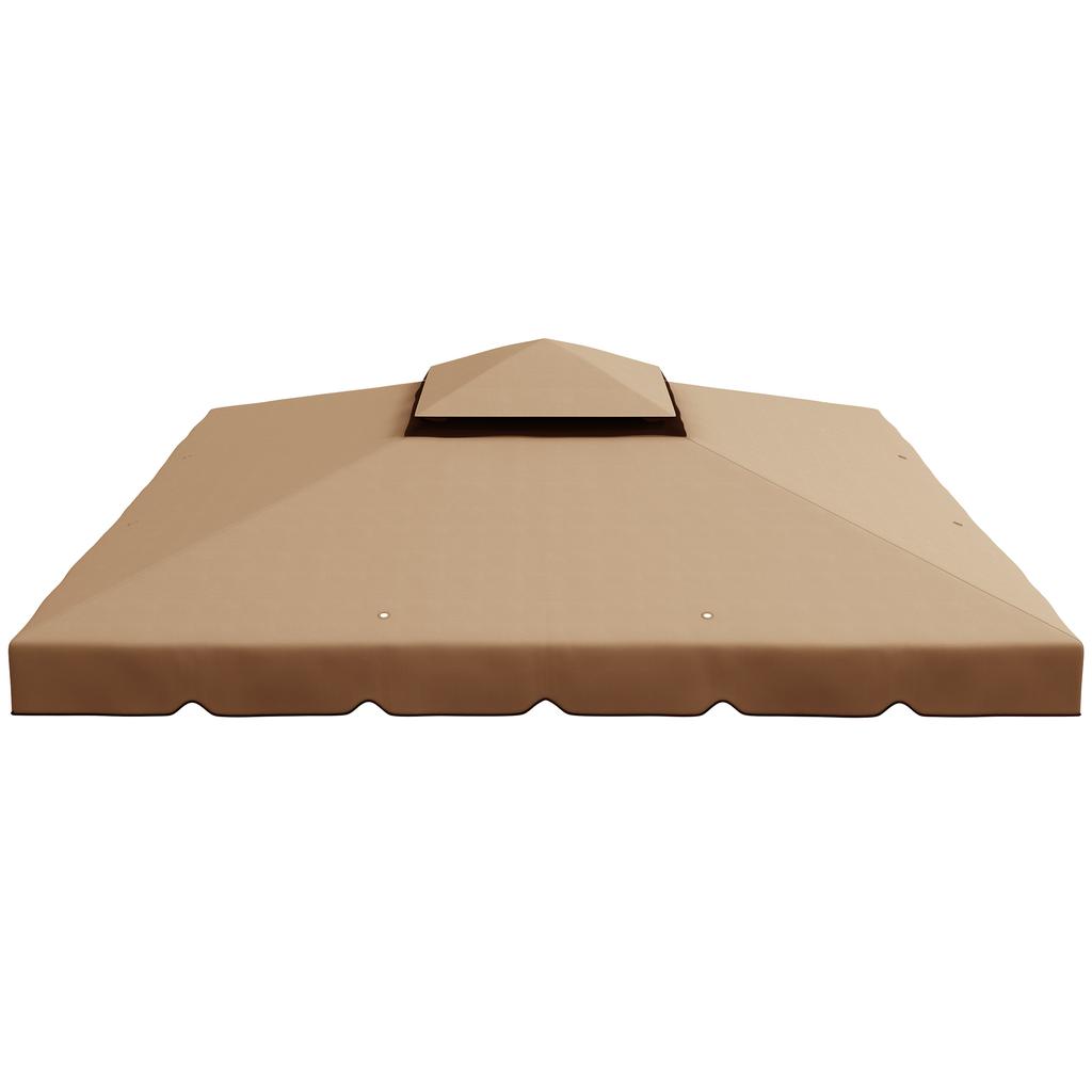Replacement Roof, for 3 x 3 m Gazebo, Double Roof, 8 Drainage Holes, Khaki