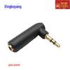 Позолоченный 90° L-образный 3,5 мм штекер-гнездо двухканальный аудиоадаптер