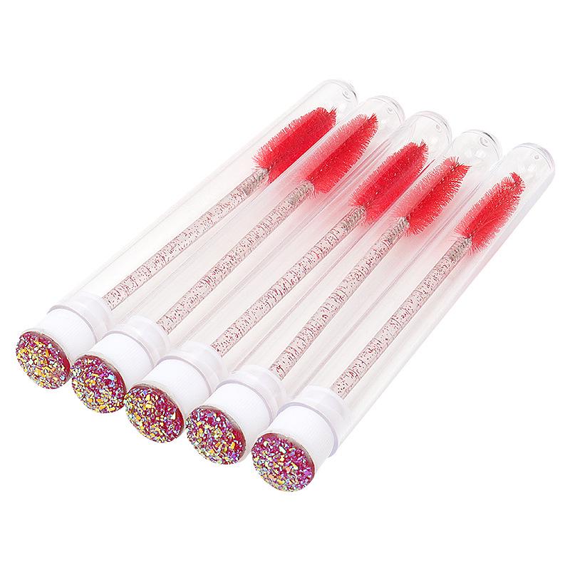 Прозрачные алмазные щеточки для наращивания ресниц в многоцветной упаковке