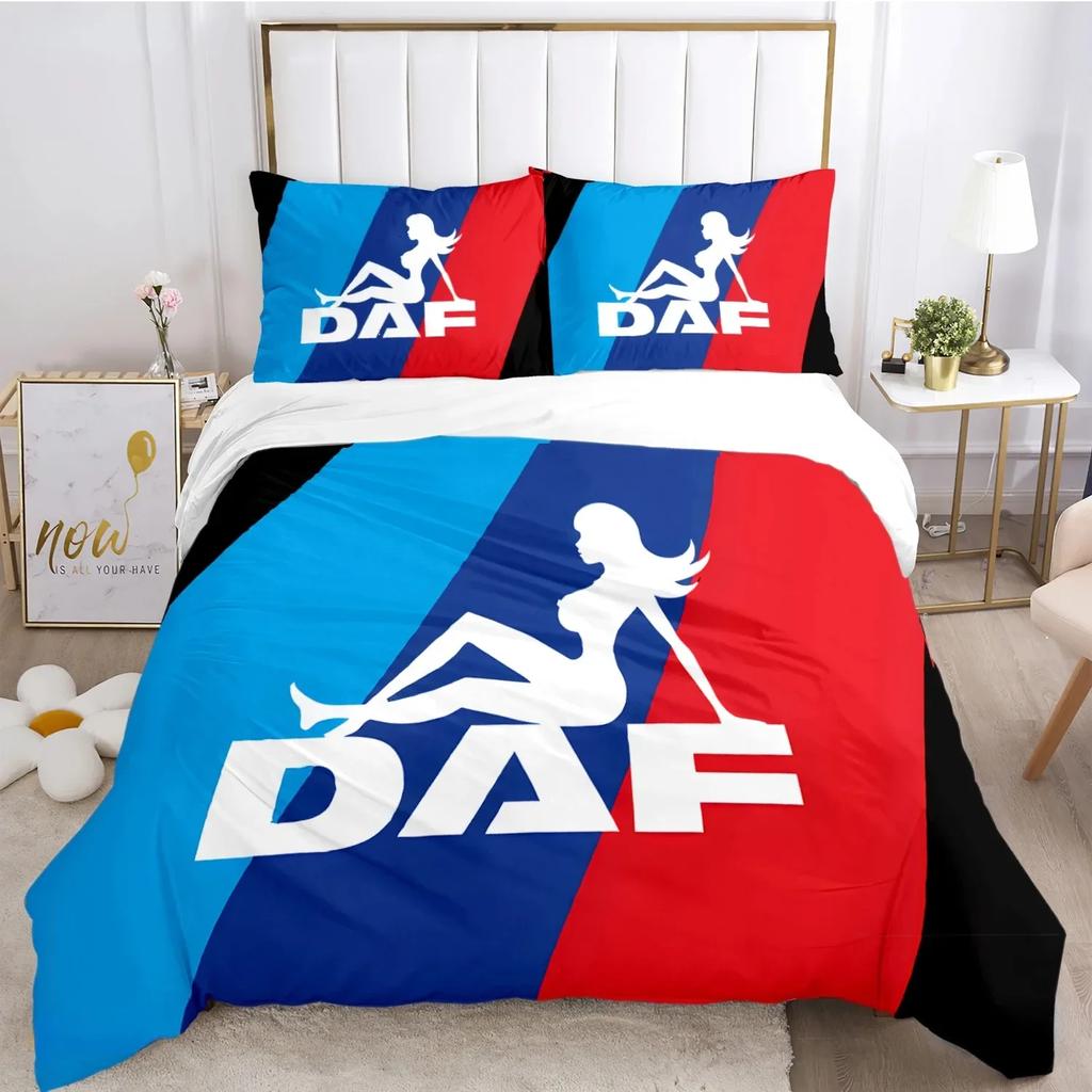 Постельное белье с логотипом грузовика DAF, комплект постельного белья с наволочкой и пододеяльником, мягкое, односпальное, двуспальное, размера Queen, Super King, для подростков, мальчиков