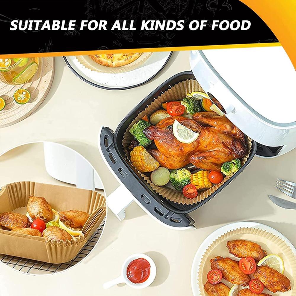 Air Fryer Baking Paper 50/100PCS for BBQ Plate Square Rectangle Round Oven Pan Pad Non-Stick Mat Oil-proof Liner Kitchen Tool