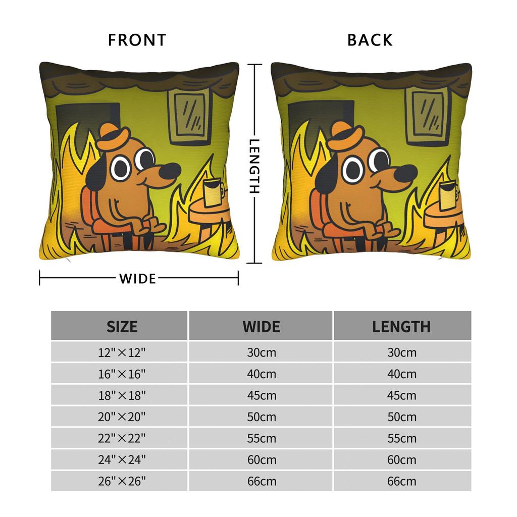 This Is Fine Dog Pillow Case Print Pillow Cover Fashion Pillowcases For Living Room Sofa