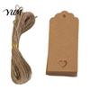 Blank Tags for Writing 100Pcs Paper Thank You with String, Rectangular Gift Tags, Pre-Punched Decorative Labels Wedding Favors Hole Hanging Party and