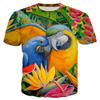 Fashion Fun Birds Parrot Graphic T Shirts Men Summer Casual Personality Animal Pattern Printed Short Sleeve Streetwear Tees Tops
