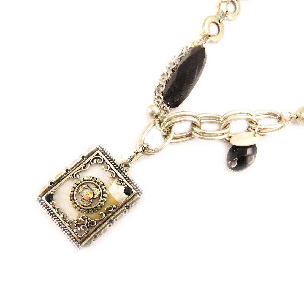 Les Trésors De Lily [E5763] — Дизайнерское колье «Воспоминания о прошлом», черно-белое