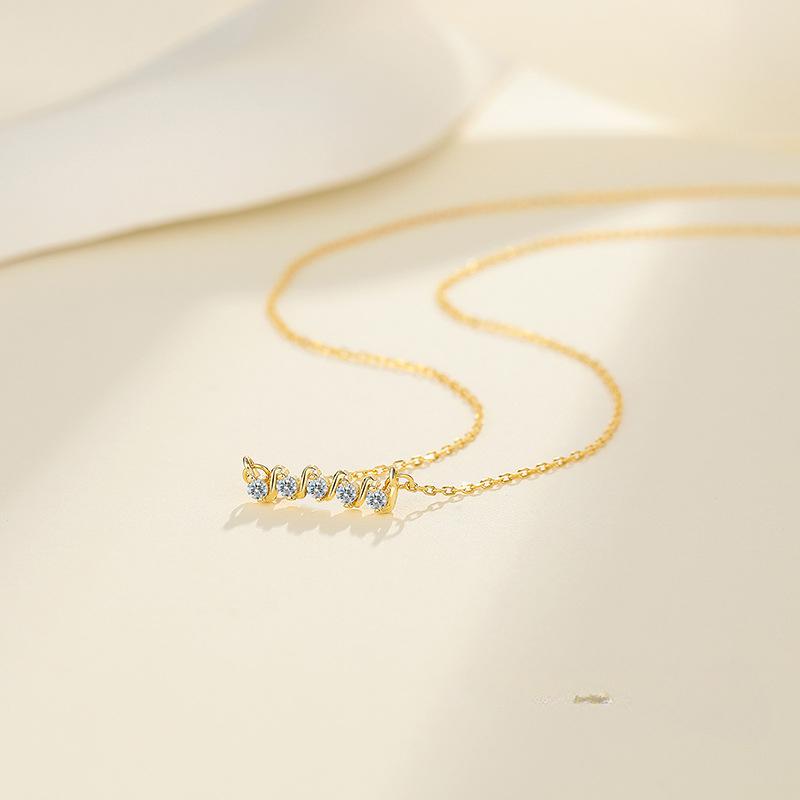 Ожерелье Mosan Diamond Spiral от Temperament, Женское меньшинство Дизайн Sense, Новая усовершенствованная цепь-ошейник Sense