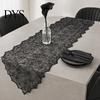 Versatile Coffee Table Runner Spider Web Runner, Black Lace Gothic Party Decor Cobweb for Halloween Dining Decoration Decorative Cover