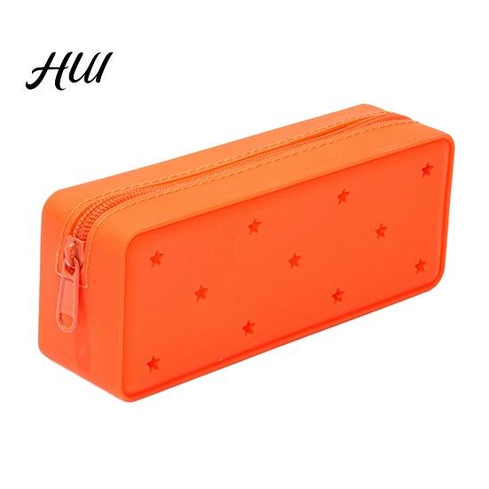 Pen Holder Silicone Pencil Case, Cute Heart Star Shape Large Pouch, School Case Soft Bag for Students, Stationery Organizer Capacity