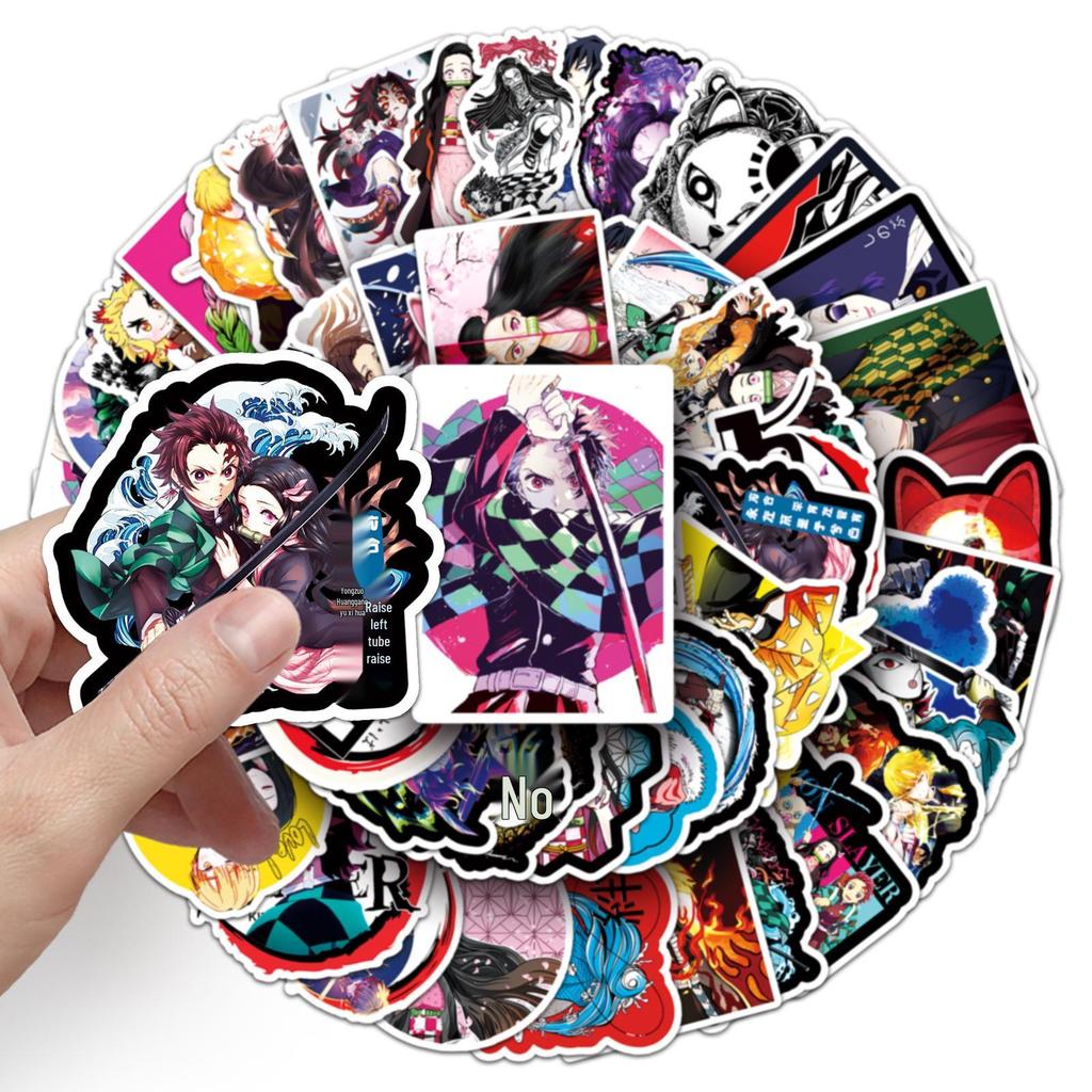 Набор из 50 аниме-стикеров «Клинок, рассекающий демонов» для украшения чемодана, ноутбука, автомобиля, холодильника и телефона.